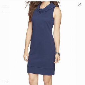 American Living Navy Cowl-Neck Sheath Dress Sz 6